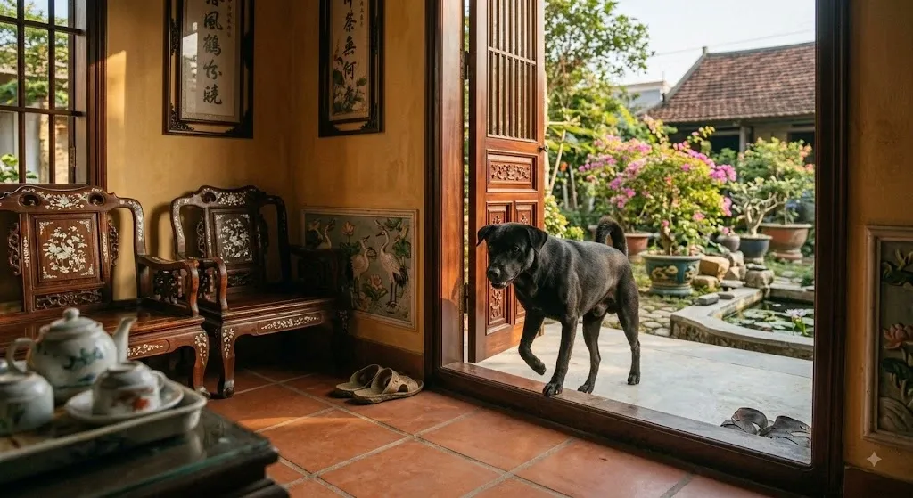 Ch&oacute; đen v&agrave;o nh&agrave;