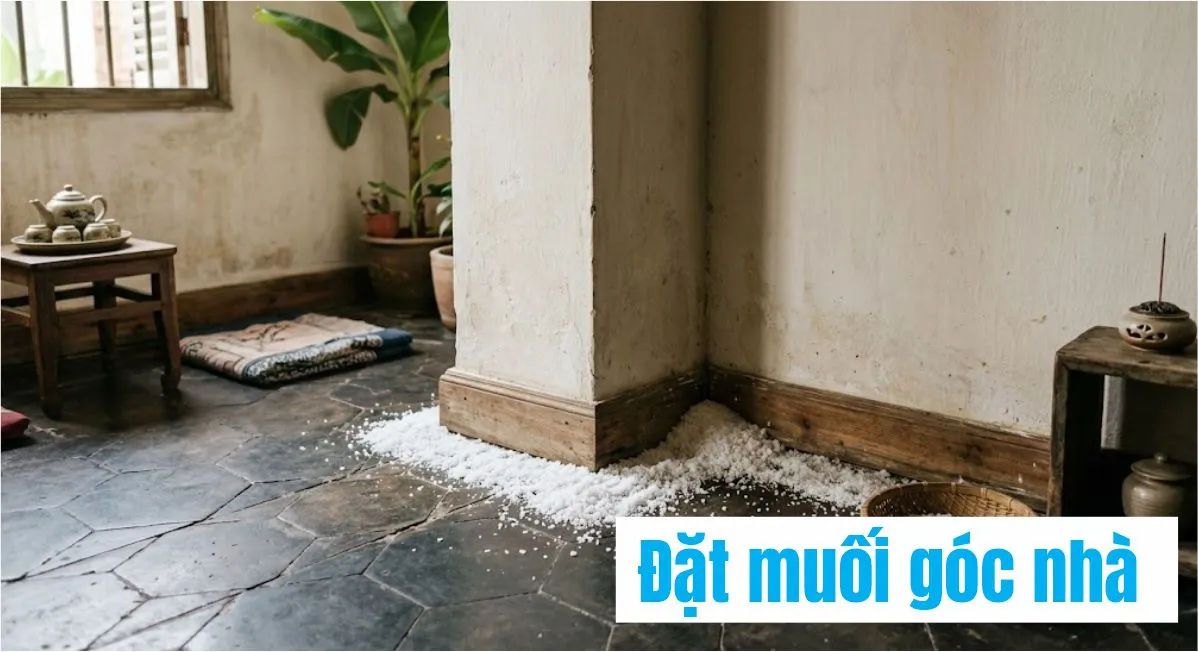 Đặt muối ở góc nhà