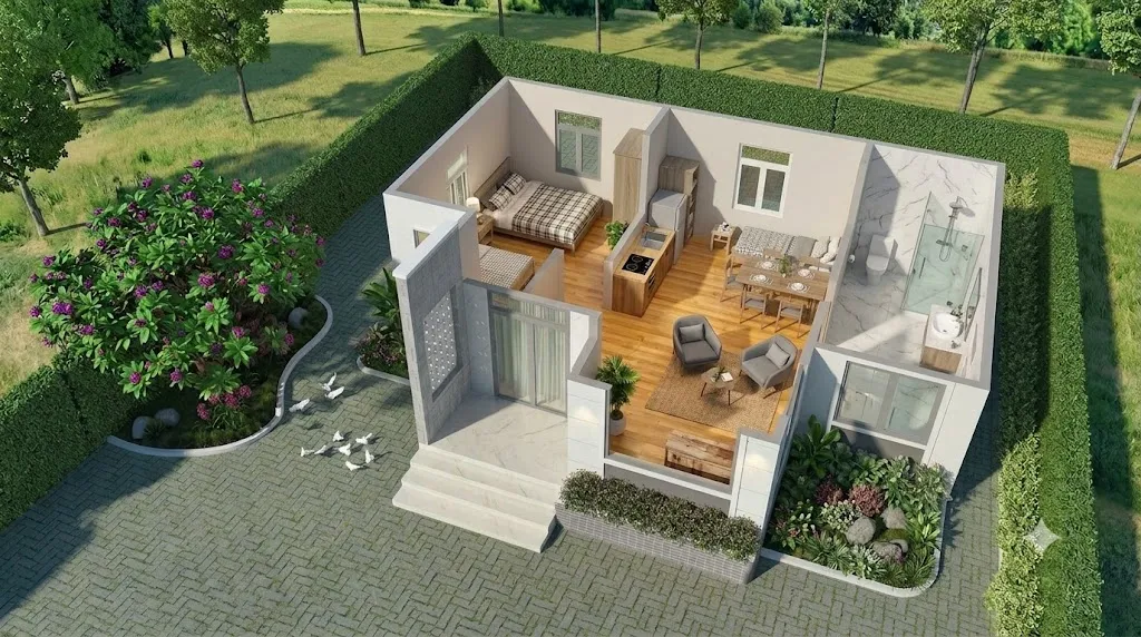 Xây nhà cấp 4 khoảng 150 triệu ở nông thôn 2 phòng ngủ