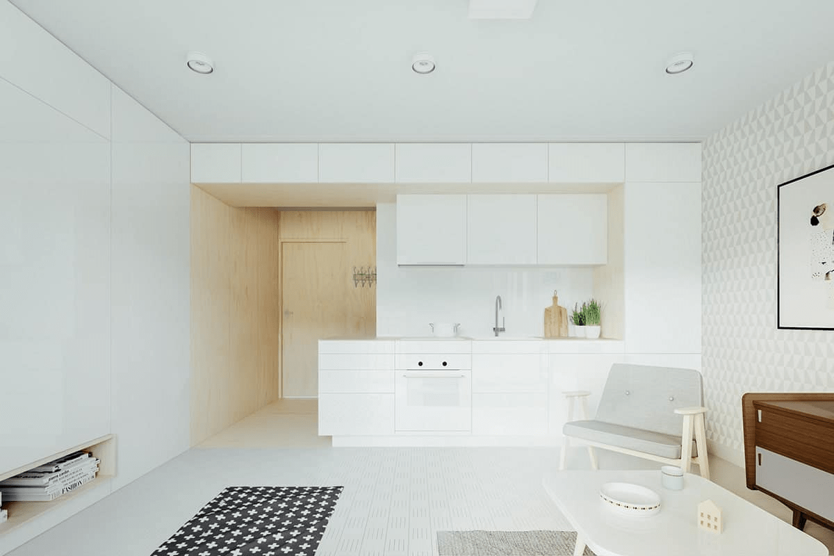 mẫu thiết kế căn hộ studio 20m2