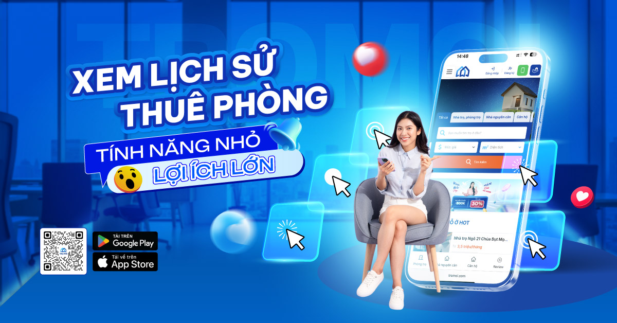 Xem lịch sử thuê phòng – tính năng nhỏ, lợi ích lớn trên ứng dụng Trọ Mới