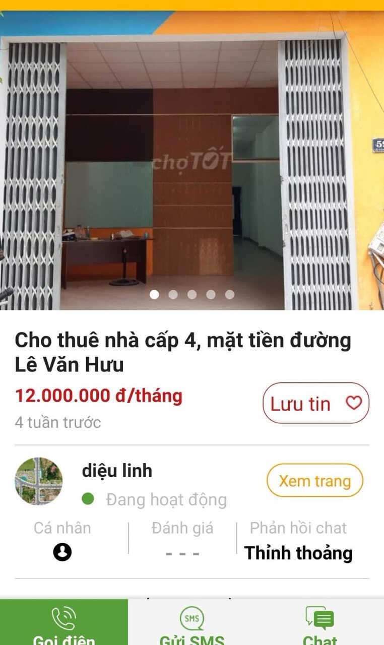 Cho thuê nhà mặt đường 10m