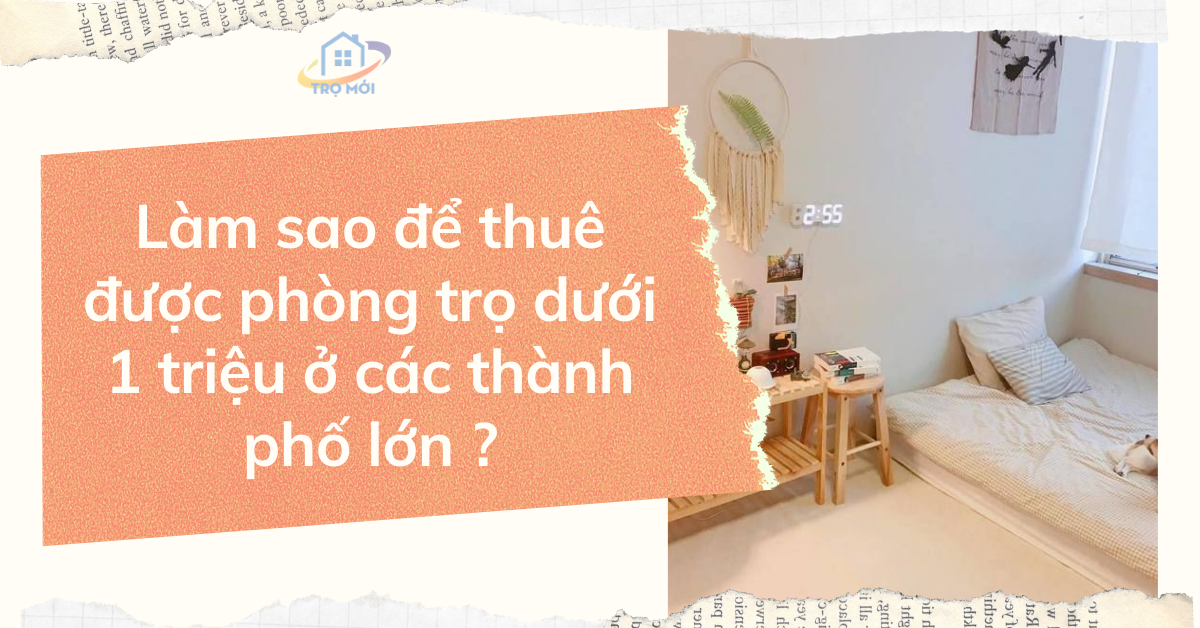 Làm sao để thuê được phòng trọ dưới 1 triệu ở các thành phố lớn ?