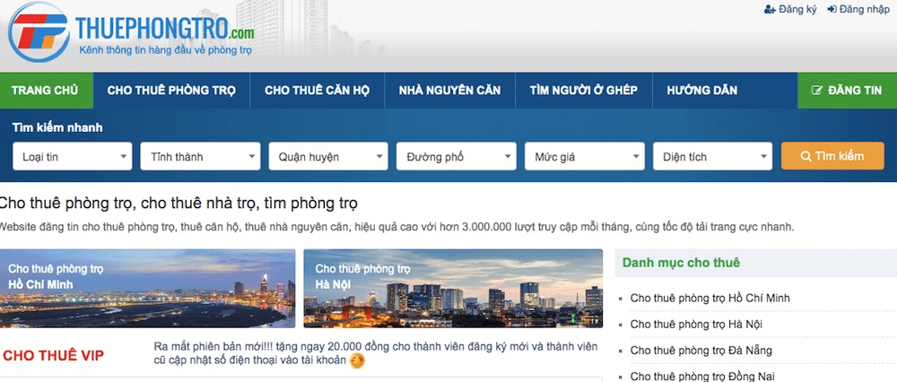 trang web đăng tin cho thuê nhà hiệu quả nhất