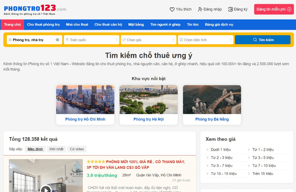 trang web tìm phòng trọ uy tín